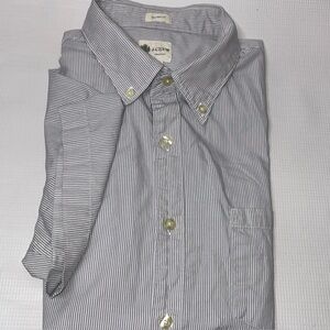 J. Crew Men's Pinstripe Button-Down Shirt - Navy and White